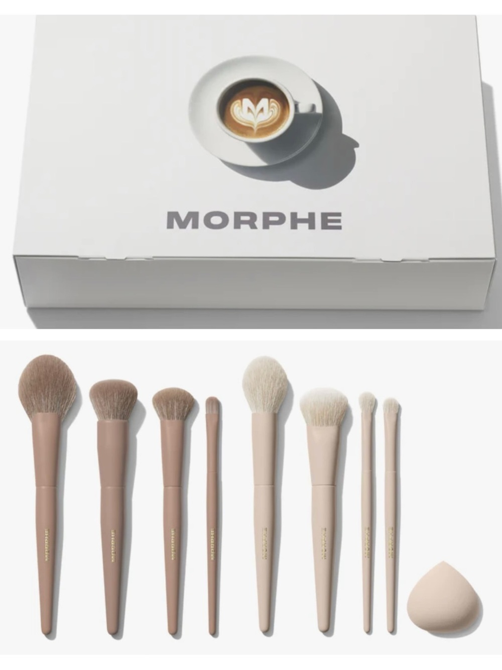 Morphe Nude & Cream Professional Brush and Sponge Set